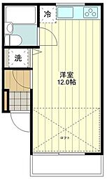 カーサマグノリア ワンルームの間取図画像