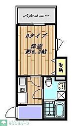 JR中央線 立川駅 徒歩21分の賃貸アパート 2階1Kの間取り
