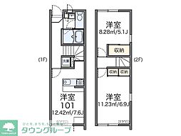 レオパレスグレシア 2DKの間取図画像