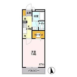 コンフォート東小金井 1Kの間取図画像