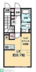クロストラーダ国立 ワンルームの間取図画像