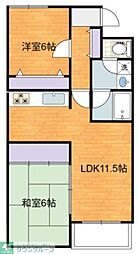 K&Yマンション 2LDKの間取図画像