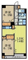 ヴァンシャルマンオズ 2LDKの間取図画像
