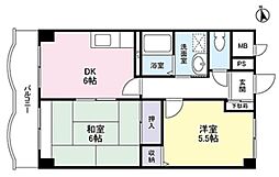 ティアラB 2DKの間取図画像