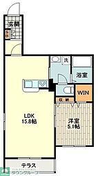 メゾン・クラージュ立川 1LDKの間取図画像
