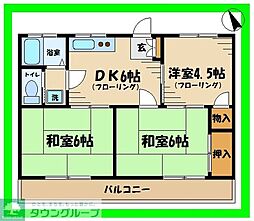 コーポベル 3DKの間取図画像