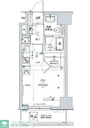 スパシエ国立矢川ステーションプラザ ワンルームの間取図画像