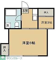 メゾンソノラ 2Kの間取図画像