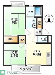 プリムラハイツB 2DKの間取図画像
