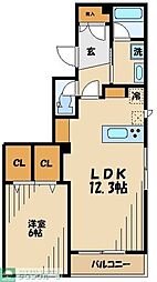 OAK 1LDKの間取図画像