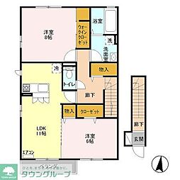 シャルメゾンA 2LDKの間取図画像