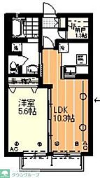 クレール武蔵野 1LDKの間取図画像