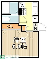 ラピス武蔵小金井 1Kの間取図画像