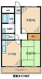 春日ビル 2DKの間取図画像
