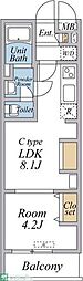 リブリ・西国立 1LDKの間取図画像