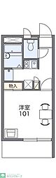 レオパレスNISHIGAI2 1Kの間取図画像