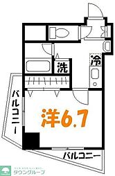 第七千代鶴ビル 1Kの間取図画像