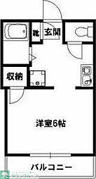 クレセントハウス 1Kの間取図画像
