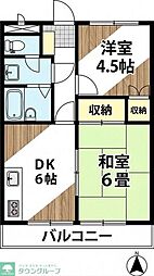 グランデ立川 2DKの間取図画像