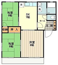 サンレイク陣屋 3DKの間取図画像
