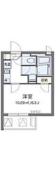 LEONEXTアビタシオンN 1Kの間取図画像