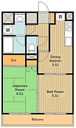 ヴェルハイム小金井2 2DKの間取図画像