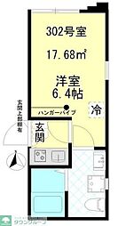Celeste KOGANE 1Kの間取図画像