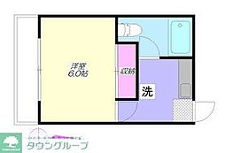 晴美マンション 1DKの間取図画像