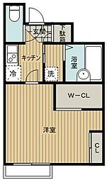 レオパレス山茶花 1Kの間取図画像