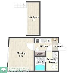 GardenPlace秋津 1Kの間取図画像