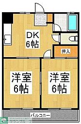 コーポ嶋田 2DKの間取図画像