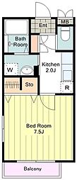 アネシス 1Kの間取図画像