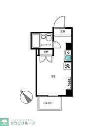 パピル吉祥寺 ワンルームの間取図画像