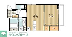 武蔵野市御殿山1丁目アパート 1LDKの間取図画像