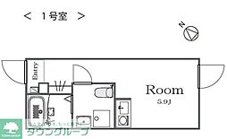 アンドレジデンス立川 ワンルームの間取図画像