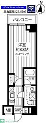 ステージファースト府中 1Kの間取図画像