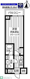 ステージファースト府中 1Kの間取図画像