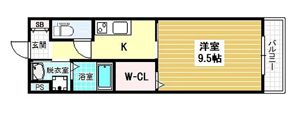 大阪府羽曳野市高鷲６丁目(賃貸アパート1K・2階・34.00㎡)の写真 その4