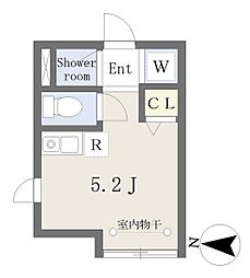 モッシェーノ滝野川 2階ワンルームの間取り