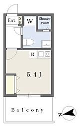 コラージュ東長崎 3階ワンルームの間取り