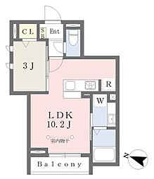 京王井の頭線 三鷹台駅 徒歩5分の賃貸マンション 2階1LDKの間取り