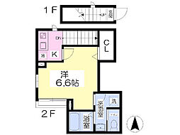 パルNAKAGAWA 1Kの間取図画像