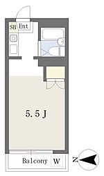 ホワイト.ヴィレッジ ワンルームの間取図画像