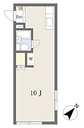 メゾンブランシュ ワンルームの間取図画像