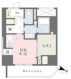 パークホームズ文京白山ヒルテラス 1DKの間取図画像
