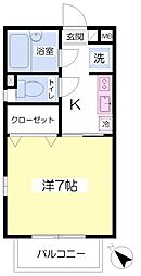 カーサレスピーロ 1Kの間取図画像