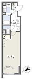 NOZOMIO上中里 1Kの間取図画像