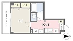 近藤ビル 1Kの間取図画像