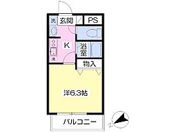 グリーンガーデン・S 1Kの間取図画像