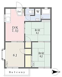 明盛ハウスA 3DKの間取図画像